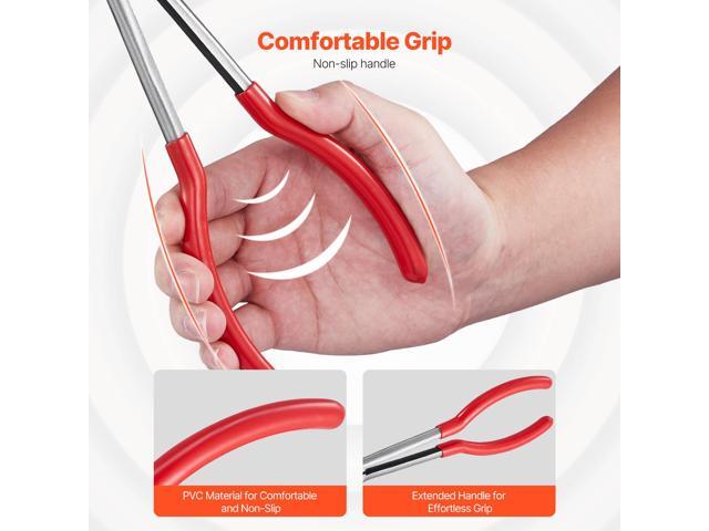 5-Piece Needle Nose Pliers, 11 in Long Needle Nose Pliers Set, Diagonal Cutting Pliers, 45°/ 90° Bent Nose Plier, Round Nose Plier, Long Nose...