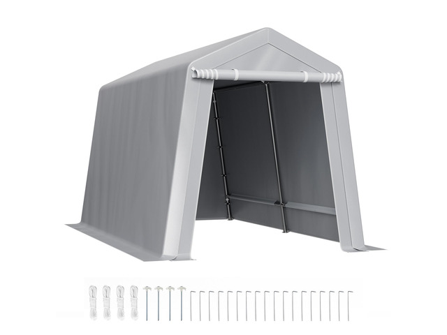 Outdoor Storage Shed, 7 x 12 ft Portable Storage Tent with Roll-up Door, Waterproof Canopy Shed Shelter, Heavy Duty Frame, Patio Garage Carport for...