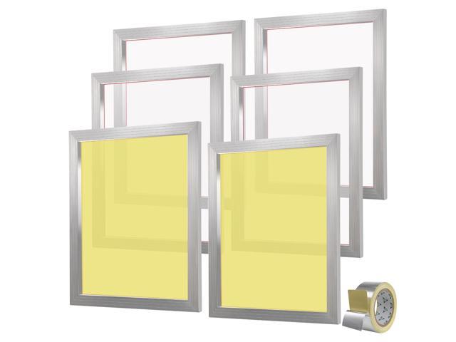 Screen Printing Kit, 6 Pieces Aluminum Silk Screen Printing Frames, 20x24inch Silk Screen Printing Frame with 110 Count Mesh, High Tension Nylon...