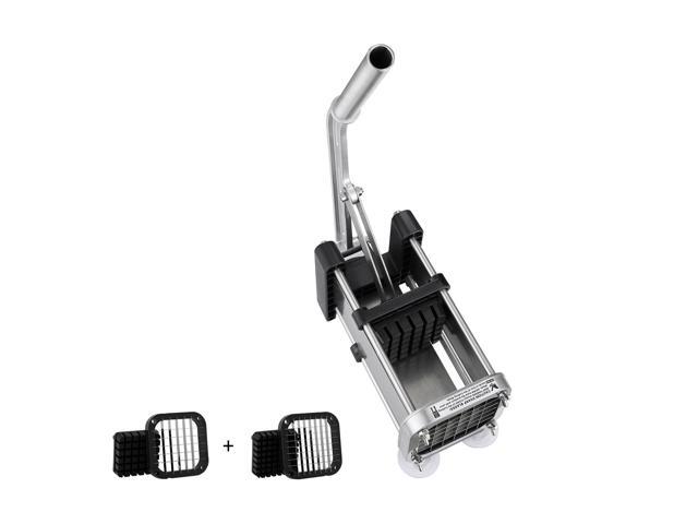 French Fry Cutter, Potato Slicer with 1/2-Inch and 3/8-Inch Stainless Steel Blades, Manual Potato Cutter Chopper with Suction Cups, Great for...