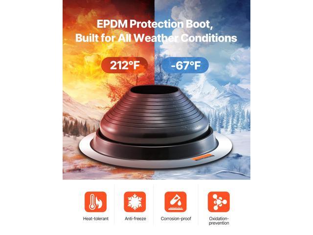 2 Pcs Metal Roof Pipe Flashing Boots Fit 6' - 11' Pipe High Temp Black EDPM