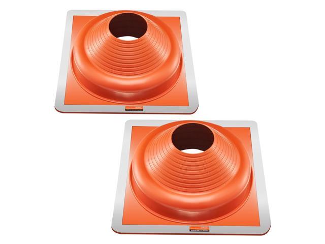 2Pcs Roof Pipe Flashing Boots, Fit Pipe OD 6-3/4' to 14', Flexible Silicone Roofing Jack Pipe Flashing, High Temp -101 to 437, Square Metal Base,...