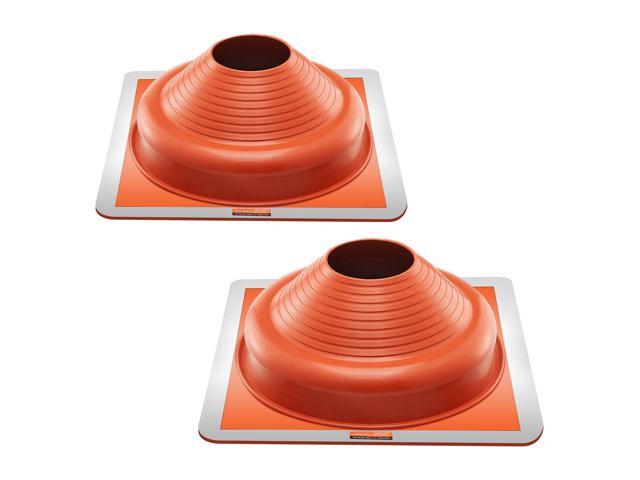 2 PCs Roof Pipe Flashing Boots, Fit Pipe OD 6-1/4' - 11-3/4', Flexible Silicone Roofing Jack Pipe Flashing, High Temp -101 - 437, Square Metal...