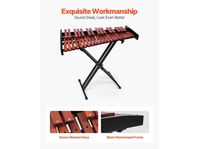 Glockenspiel Xylophone, 37 Notes, Wooden Professional Xylophone Percussion Instrument, with Height Adjustable Stand, 4 Mallets, Carrying Bag,...