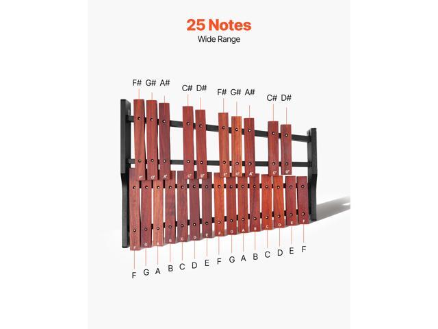 VEVOR Glockenspiel Xylophone, 25 Notes, Wooden Professional Xylophone Percussion Instrument, with 4 Mallets, Carrying Bag, Beginner Glockenspiel...