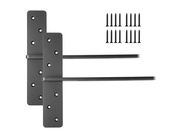 T Shelf Brackets 2 Pcs, 200 lbs/90 kg Weight Capacity, 14x2.89x12 in / 355.6x73.5x304.8 mm, Solid Steel Heavy Duty Brackets for Shelves, Countertop...