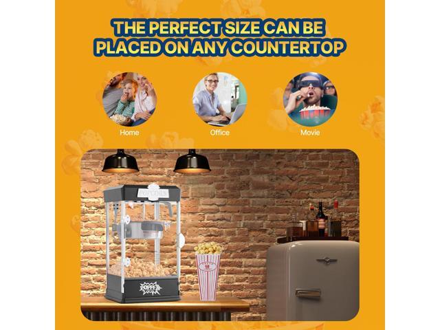 Popcorn Maker, 480W Popcorn Popper Machine, 4 Oz Kettle Makes 1.5 Gallon per Batch, Tabletop Popcorn Maker, Includes 3 Scoops, Movie Theater Style,...