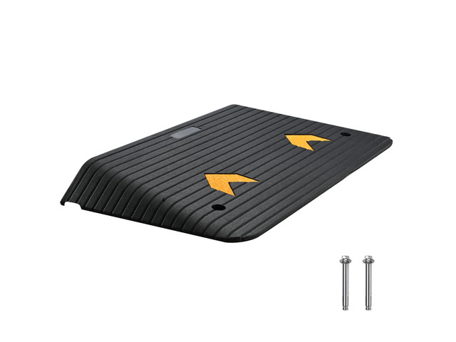Upgraded Rubber Threshold Ramp, 3.5' Rise Door Ramp with 1 Channel, Natural Rubber Car Ramp with Non-Slip Textured Surface, 33069 lbs Load Capacity...