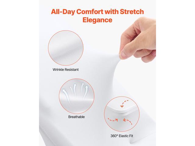 150 Pcs White Chair Covers, Polyester Spandex Chair Cover, Stretch Slipcovers for Wedding Party Dining Banquet Flat-Front Chair Covers, Fits Chair...