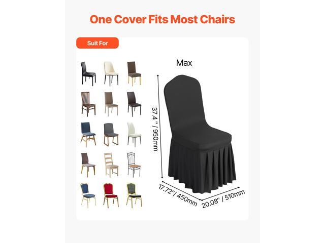 VEVOR 30 Pcs Black Chair Covers, Polyester Spandex Chair Cover, Stretch Slipcovers for Wedding Party Dining Banquet Flat-Front Chair Covers, Fits...