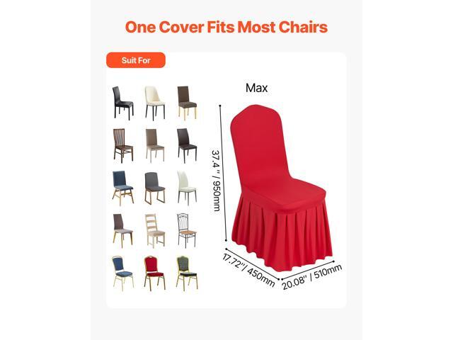 VEVOR 30 Pcs Red Chair Covers, Polyester Spandex Chair Cover, Stretch Slipcovers for Wedding Party Dining Banquet Flat-Front Chair Covers, Fits...