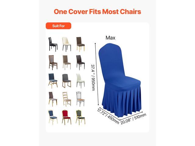 30 Pcs Blue Chair Covers, Polyester Spandex Chair Cover, Stretch Slipcovers for Wedding Party Dining Banquet Flat-Front Chair Covers, Fits Chair...