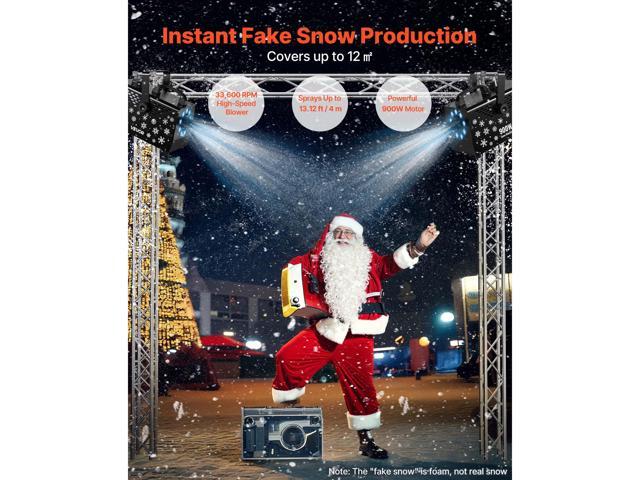 900W Snow Machine with 9 LED RGB Lights, 12 LED Lighting Colors, and Wireless Remote, Handheld/Hanging Outdoor Snowflake Machine Fake Snow Machines...