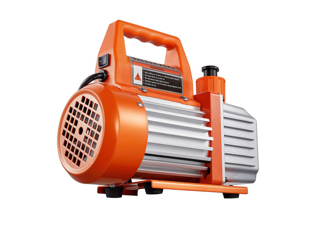 4 CFM AC Vacuum Pump and Gauge Set, 1/3 HP, Single Stage Rotary Vane HVAC Air Vacuum Pump, A/C Refrigerant Manifold Gauge Kit, with Leak Detector,...