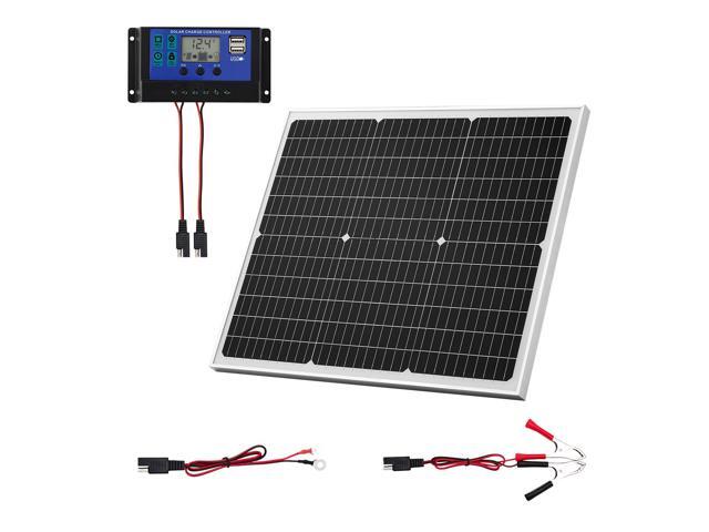 50W 12V Solar Battery Charger Maintainer, Mono Solar Panel Trickle Battery Charger with Upgraded MPPT Controller, IP65 Waterproof for Car Boat RV...