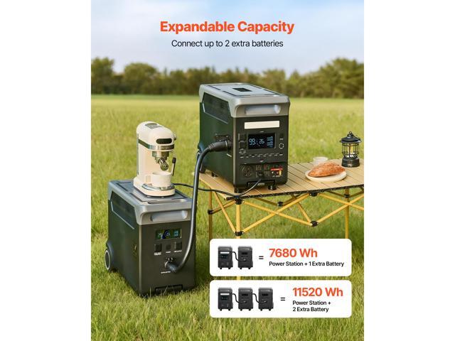 Extra Battery for Portable Power Station, 3840Wh LiFePO4 Extra Expansion Battery with 3 Output Ports for Home Use, Outdoor Camping, Road Trips,...