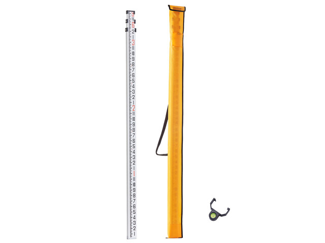Aluminum Grade Rod, 9-Feet/8ths 3 Sections Telescopic Measuring Rod, Double-Sided Scale 1/8in Leveling Rod Stick,Aluminum Alloy Survey Rod with...