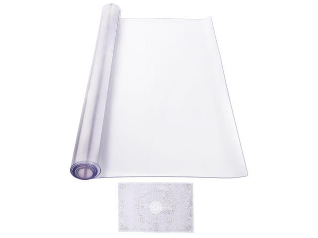 Plastic Table Cover, 24 x 48 Inch 2.0 mm Thick Clear Table Protector, Rectangle PVC Desk Mat, Waterproof & Easy Cleaning Desk Pad Tablecloth, for...