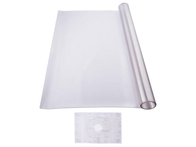 Plastic Table Cover, 24 x 48 Inch 1.5 mm Thick Frosted Table Protector, Rectangle PVC Desk Mat, Waterproof & Easy Cleaning Desk Pad Tablecloth, for...