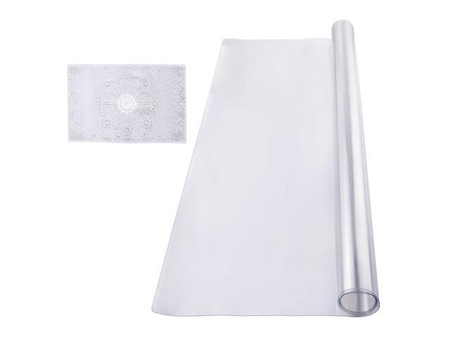 Plastic Table Cover, 30 x 60 Inch 1.5 mm Thick Clear Table Protector, Rectangle PVC Desk Mat, Waterproof & Easy Cleaning Desk Pad Tablecloth, for...