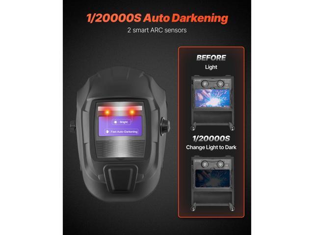 Welding Helmet Auto Darkening, 3.66' x 1.69' True Color Welding Hood, Solar Powered Welder Mask 2 Arc Sensors, Shade 4/9-13 for TIG MIG ARC Weld...