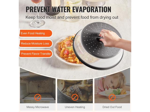 VEVOR 2PCS Microwave Splatter Covers 10.4' Collapsible Microwave Food Lid 300°F