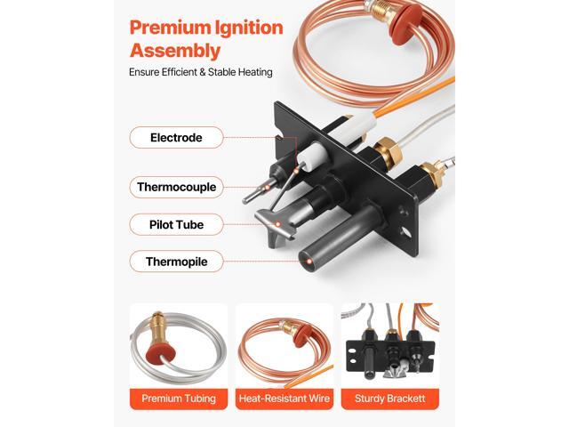 Gas Pilot Assembly, OE 485-510A,4021-736,2103-010 Fireplace Gas Pilot Assembly Kit, Natural Gas Ignition Replacement, Compatible with Quadra-Fire,...