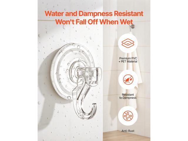 Suction Cup Hooks 6 Pack, 2.76 x 3.54 x 1.57 inch, 10 LBS Max Load Clear Shower Suction Cups, Strong and Reusable Heavy Duty Wall Holder, for...