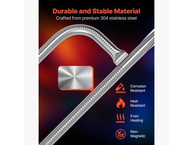 Grill Burner Tube for Weber Q100, Q120, Q1000, Q1200, Baby Q Gas Grills, 17 inch 304 Stainless Steel Tube Burner for Weber 516001, 516002,...