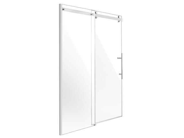 Frameless Shower Door, 58-59 W x 75 H in, Shower Sliding Glass Door with 5/16 in(8mm) Clear SGCC Tempered Glass, Waterproof Shatterproof NANO...