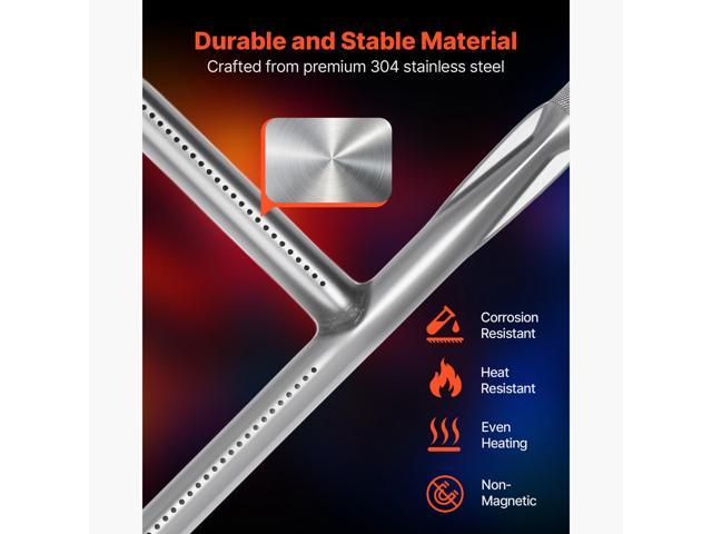 Grill Burner Tube for Weber Q3200, Q300 (2013 & earlier), Q320, Q3000 (2014 & newer), 23.75 inch 304 Stainless Steel Tube Burner for Weber 404341,...