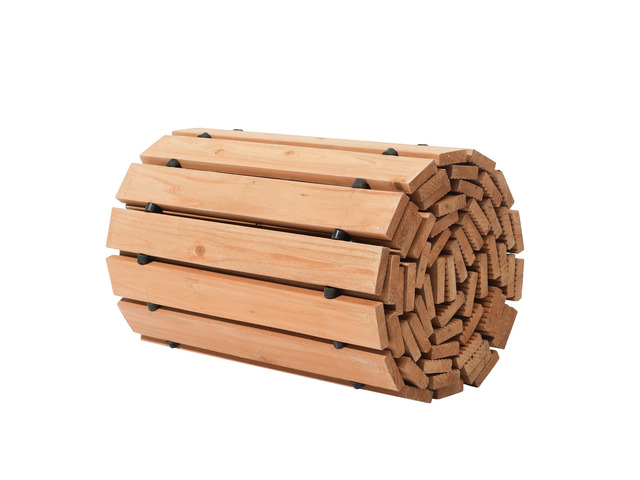 Wooden Garden Pathway, 12 ft L x 17 in W, Non-Slip Straight Garden Walkway, Roll Out Cedar Outdoor Walkway Path with Wire Rope Connection,...