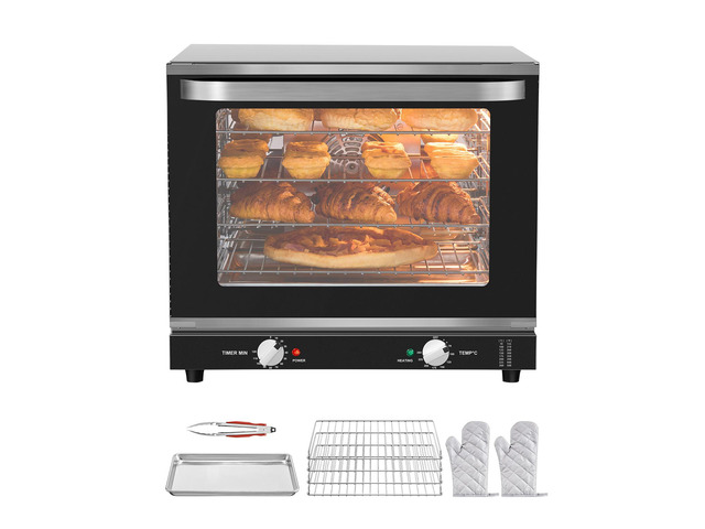 Commercial Countertop Oven, 66L 4-Tier Toaster Oven, 2800W Electric Baking Oven with Tempered Glass Door, Wire Racks Clip Tray Gloves, Stainless...