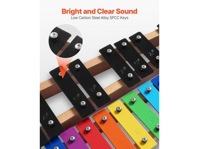 Glockenspiel Xylophone, 27 Notes, Professional Xylophone Percussion Instrument, with Colorful Metal Keys, Includes 4 Mallets, Carrying Bag,...