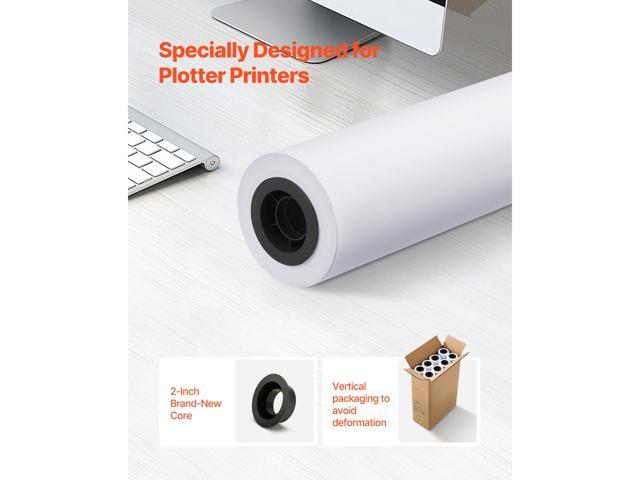 Wide Format Paper, 24 in x 150 ft Plotter Roll, 8 Rolls CAD Bond Rolls with 2 in Core, 20 LB Bond Paper Rolls, Ideal for CAD Drawings, Engineering...