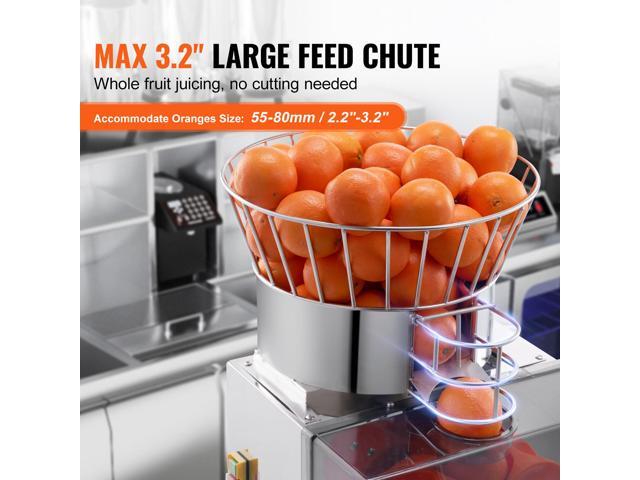Commercial Orange Juicer Machine, 120W Automatic Feeding Juice Extractor, Stainless Steel Juice Extractor for 25 Oranges Per Minute, with Pull-Out...