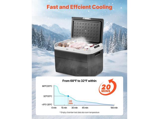 12 Volt Car Refrigerator, 52.8QT/50L Car Fridge, Portable Electric Cooler with -4~68 Adjustable Temperature, 12/24V DC and 100- 240V AC Compressor...