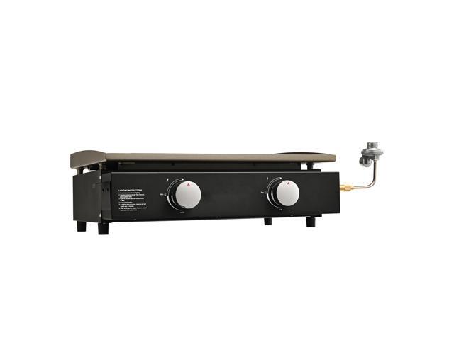 Gas Griddle, 2 Burner Tabletop Griddle, 22 inch Portable Griddles Propane with Oil Drain Hole & Oil Collection Tray, 22000BTU Camping Flat Top...