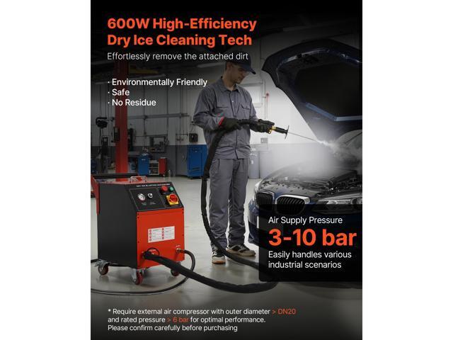 Dry Ice Blasting Machine, 11LBS (5KG) Capacity Dry Ice Cleaning Machine with 4 Nozzles, Adjustable Pressure & Dry Ice Amount, Movable Blaster...