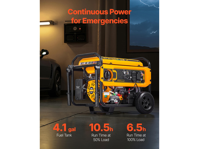 Portable Generator, Gasoline 4650W Peak Watt & LPG 4130W Peak Watt Dual Fuel Generator, Home Backup Generators with Electric Start, Gasoline & LPG...