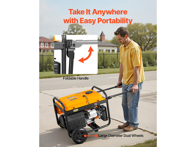 Portable Generator, Gasoline 4650W Peak Watt & LPG 4130W Peak Watt Dual Fuel Generator, Home Backup Generators with Electric Start, Gasoline & LPG...