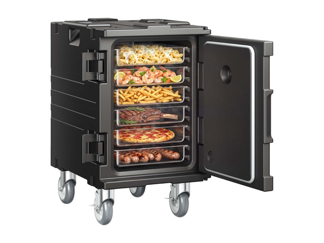 Insulated Food Pan Carrier, 95 Qt Hot Box for Catering, Food Box Carrier with Buckle, Front Loading Food Warmer with Handles, End Loader with...