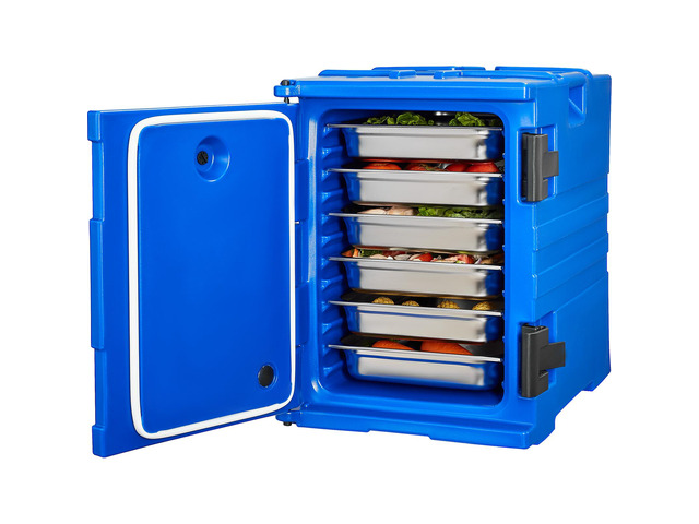 Insulated Food Pan Carrier, 95 Qt Hot Box for Catering, Food Box Carrier with Double Buckles, Front Loading Food Warmer with Handles, Stackable End...