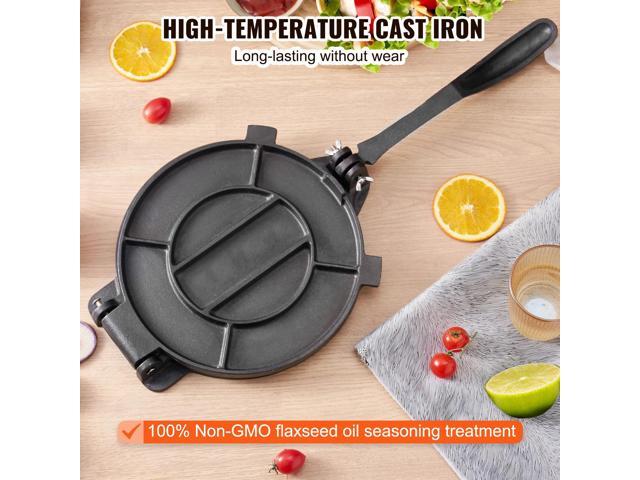 Tortilla Press, 8 Inch Tortilla and Roti Maker, Cast Iron Heavy Duty Tortilladora Press, Pre-Seasoned Pataconera Maker with 100 Pcs Parchment...