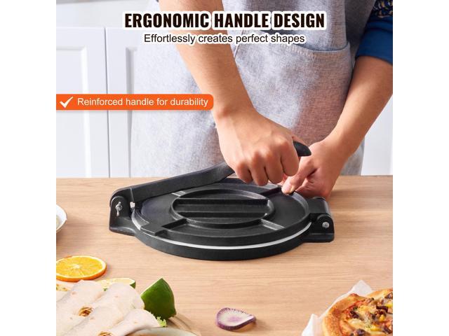 Tortilla Press, 8 Inch Tortilla and Roti Maker, Cast Iron Heavy Duty Tortilladora Press, Pre-Seasoned Pataconera Maker with 100 Pcs Parchment...