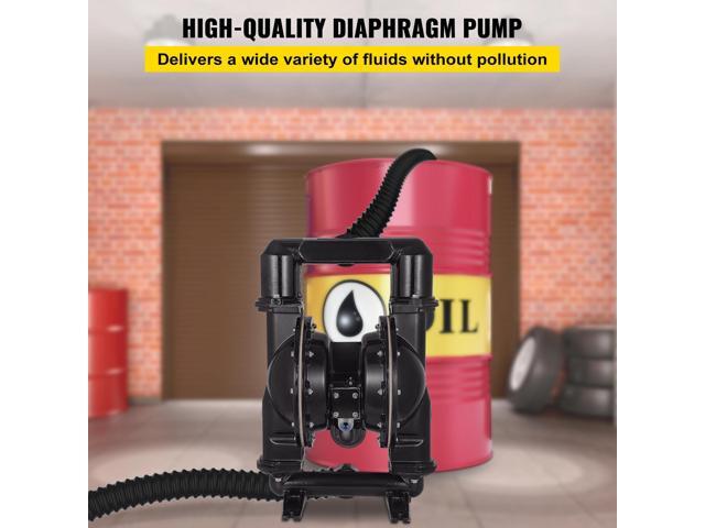 Air-Operated Double Diaphragm Pump, 2 inch Inlet & Outlet, Aluminum Alloy Body, 75 GPM & Max 120PSI, Nitrile Diaphragm Transfer Pump for Petroleum,...