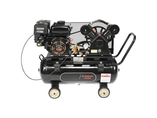 7HP Gas Powered Air Compressor, 13.2 Gallon Horizontal Air Compressor Tank, 9CFM@115PSI Gas Driven Piston Pump Air Compressed System with 115PSI...