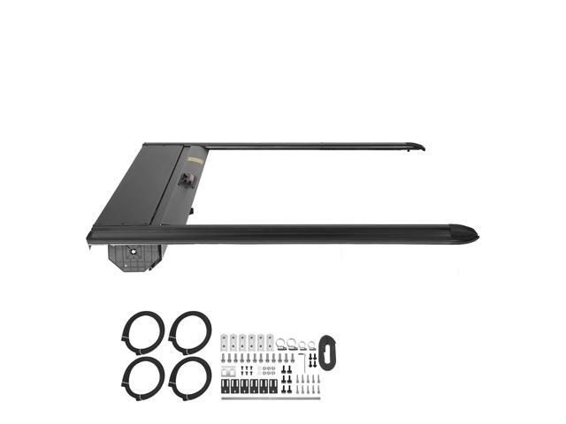 Retractable Tonneau Cover, 5.5 ft Retractable Tonneau Cover with Built-in Drainage Pipe for 2021-2024 Toyota Tundra Crew Cab w/ Deck Rail System,...