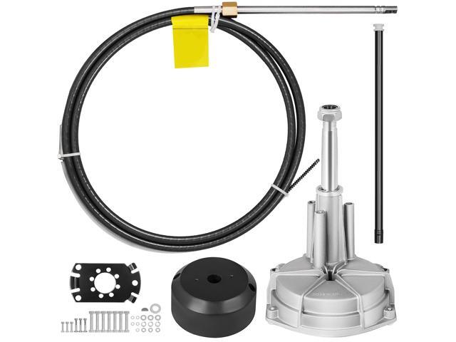 Boat Steering System, Outboard Steering Kit with Boat Steering Control Cable 14' Steering Cable Marine Steering System 3/4' Shaft