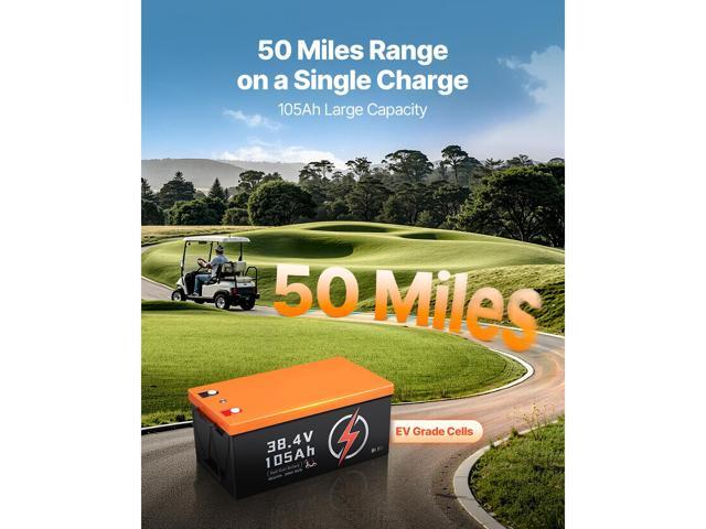 36V 105Ah Golf Cart Lithium Battery with LCD Monitor and 4000+ Cycles
